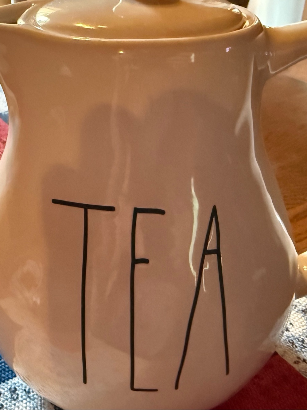 Rae Dunn White Ceramic TEA Teapot - Picture 2 of 4